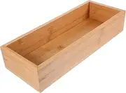 LIFKICH Bamboo Wooden Storage Box Natural Organizer for Home Office Lightweight Desktop Organizer with Single Slot Stylish Design for Tidy Storage for Items