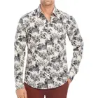 Hugo Boss Men's Long Sleeve HUGO Ermo Fairgrounds Scene Shirt Slim Fit Natural