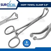3 Pcs Hoff Towel Clamp Forceps 3.5" Stainless Steel OB/Gynecology German Grade