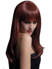 Sienna Womens Mid Length Auburn Fashion Wig With Fringe