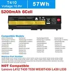 55+ T410 Battery For Lenovo ThinkPad T420 T510 T520 W510 L410 L510 SL410 5200mAh