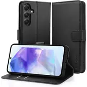 Galaxy S24+ (2024) Flip Wallet Case - Black 3 Card Slots - Cash Compartment - Magnetic Clip [MPPGEN0598]