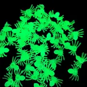50X Luminous Spiders Halloween Props Party Decor Glowing In Dark Ornaments Green