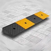 MAEEHDNKM Rubber Curb Ramps, Heavy Duty Driveway Ramps 39" Loading Ramp Portable Wheelchair Ramp Threshold Ramp 3" 5" Rise Yellow Shed Ramps for Trailer Truck(100x15x5 cm (39"x6"x2"))