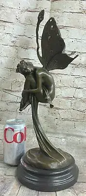 Statue Sculpture Angel Fairy Art Deco Style Art Nouveau Style Solid bronze Decor