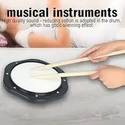 Silent Plastic Drum Pad Lightweight Practice Training for Drums 10 Inch White Black with Drumsticks Cloth Bag Portable Simple