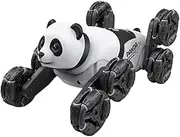RC Stunt Car Toy, 8-Wheel Remote Control Car with Spray, Interactive Panda-Shaped Racing Robot Vehicle for Teens, Kids, Students, and Friends, 9.06x6.5x5.12 inches