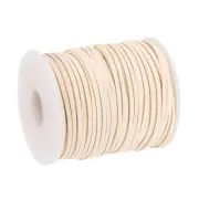 49.21 Yard 2.6mm Flat Leather Cord Suede String for DIY Crafts, Beige 1 Roll