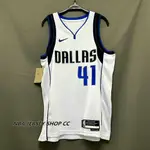 男士達拉斯小牛隊 #41 DIRK NOWITZKI 球衣白色