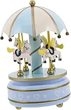 Zerodeko Wooden Musical Box Classic Wind Up Music Box with Rotating Carousel Wind-up Music Box for Birthday Holiday Wedding