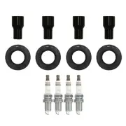 NGK 4 Ruthenium HX H. I Spark Plugs 4 Coil Boots Kit for Scion tC xB Toyota RAV4 (for: Toyota)