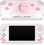 TACKY DESIGN Starry Pink Moon skin Compatible with Nintendo switch lite, Clouds Pastel switch lite Stickers, Vinyl 3m decal, Full wrap cover