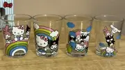 Sanrio Hello Kitty & Friends Set of 4 Shot Glasses Rainbow Glassware NEW