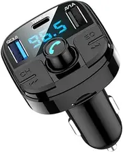 Duky Bluetooth Adapter for Car, Wireless FM Radio Transmitter, Handsfree Calling & Audio Receiver, MP3 Music Player, QC3.0 & Type-C PD USB Car Charger, Music Adapter & Player, Bluetooth Car Adapter