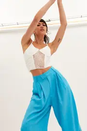 White Singlet Sleeveless Sweetheart Crop Lace - Size 10, Women's Singlet