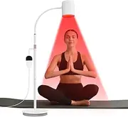Red Light Lamp with Stand, 660&850&940 Infrared Lamp, COB Chip Design, 10/20/30-Minute Timer & 5 Adjustable Brightness Levels, 20W Infrared Light for Home or Office Use