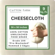 Cheese Cloths - Straining 36X36 In 100% Unbleached Cotton Cheesecloth Reusable
