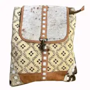 KB OHLAY KB496 Backpack Upcycled Canvas Hair-On Genuine Leather women bag