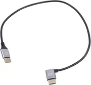 OFFSCH Left Angled 8k Video Cable Male to Male Tv Adapter for Monitor Tv Pc High Definition Short Length Aluminum Alloy Pvc Tinned Wire