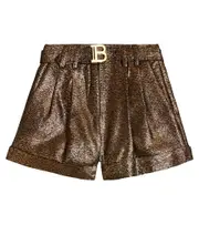 [Balmain Kids] Balmain Kids Lamé shorts Y 12 gold