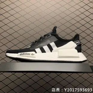 Adidas NMD_R1 日文 黑白 休閒運動 慢跑鞋 FV9021 男女鞋