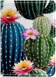 [CWAGFEQZ] Passport Holder,Passport Cover,Passport Holder for Women Men Family,Succulents Plant Flowers Cactus