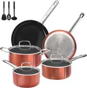 Pots and Pans Set Non Stick, 11pcs Ceramic Cookware,Non Toxic Induction Cookware