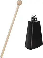 Soulmate Cowbell Instrument 4 inch Metal Steel Cow Bell Noise Makers Cowbell Hand Percussion Cow Bells with Handle Stick for Drumset