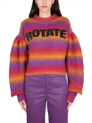 [Rotate Birger Christensen] Rotate Birger Christensen-Crewneck Sweater With Logo-Donna 38
