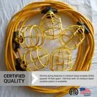 Work String Lights 5-Light Indoor Outdoor Commercial Grade Cage 50 Ft. 14/2/SL