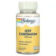 Solaray, GTF Chromium, 200 mcg, 100 VegCaps