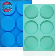 2 Pack 6-Cavity Resin Coaster Moulds, round Coaster Mould for Resin Si