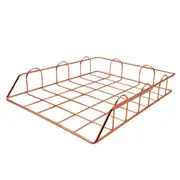 Folding Wrought Iron Letter Magazine Newspaper Holder Storage Rack File Tray Office Desk Organizer Supplies