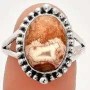 Natural Rosetta Picture Jasper 925 Sterling Silver Ring s.9 Jewelry R-1154