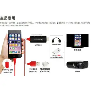 Uptech登昌恆 UPF802C iPhone轉HDMI iPhone轉電視 手機轉電視 支援iPhoneX