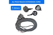 5m Piggyback Extension Cord 240V Power Lead Cable AU 3-Pin Black