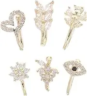 WATIIFUFU Nose Ring Clip for Women Men 6pcs Nonpiercing Nose Studs Clip on Nose Jewelry