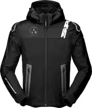 Spidi Hoodie Warrior, textile jacket , color: Black/White , size: M