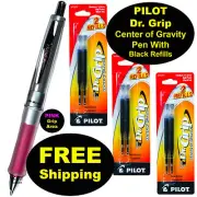 Pilot Dr. Grip Center of Gravity Pen, With 3 Pk of Refills, Pink Grip, Black Ink