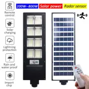 LED Solar Street Lights Floodlight Radar Sensor Remote Control Outdoor IP65 Yard