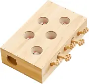 Wooden Whack-A-Mole Interactive Cat Toy for Indoor Cats Interactive Pet Toy Box