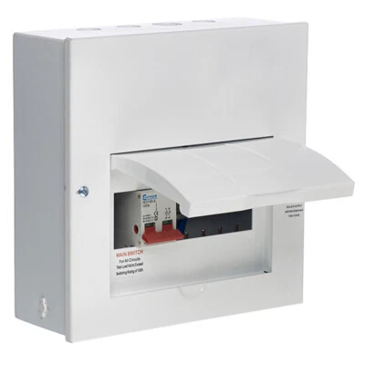 Europa SLCU10M 8Way Metal Clad Consumer Unit Fuse Board Main Switch Fuse Box