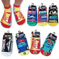 在飛比找松果購物優惠-正版 台灣製 TOMICA兒童直版襪 車車兒童襪子 消防車短