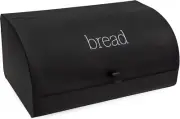 Farmhouse Black Bread Box; Retro Vintage Style Enamel Countertop Bread Bin