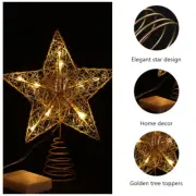 Snowflake Tree Topper Metal Star Festival Treetop Gold Christmas Tree Topper