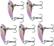 NAMOARLY 5PCS Fishing Lures Realistic Fish Shape Bait Lures Vibrant Colors Easy to Cast Retrieve Great for Outdoor Activities