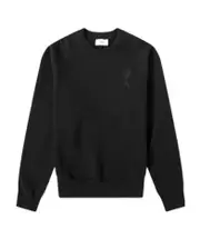 AMI Logo Embroidered Crewneck Sweatshirt Black