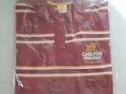 CARLTON DRAUGHT Brewery Fresh Women's Stripe Short Sleeve Polo Shirt Size 12