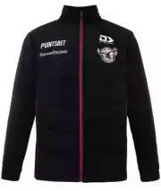 Manly Sea Eagles NRL Mens Black Hybrid Jacket Sizes S-7XL BNWT