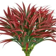20 Pcs Fake Outdoor Plants Artificial Grass Greenery Stems Faux Plastic Red